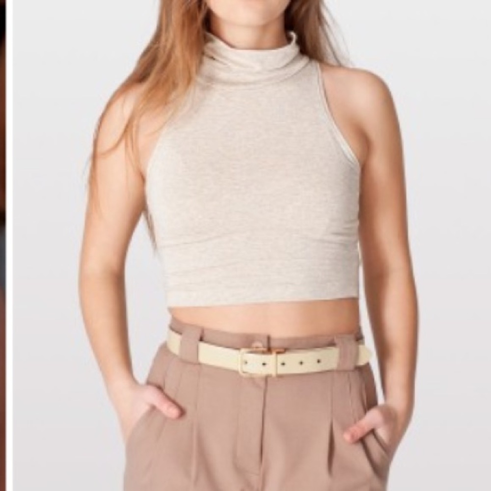 American Apparel high neck oatmeal crop top